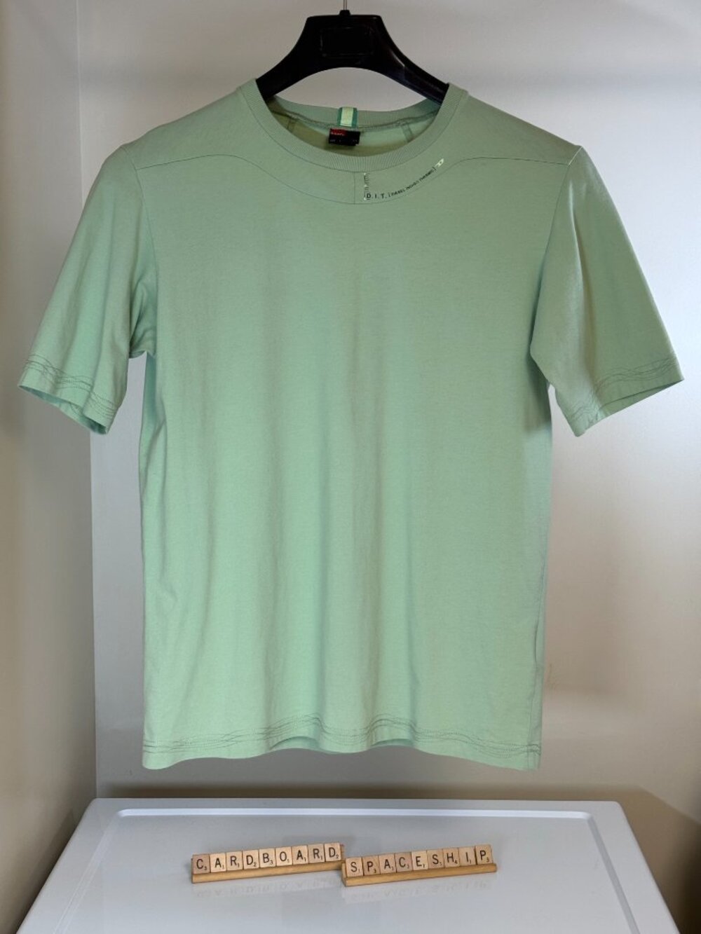 Vintage Y2K Diesel DIT Indigo Thermic Collar Print Shirt Mens Large Green